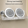 Bathroom No-Punch Suction Cup Shelf Household Restroom Wall Mounted Organizing Rack(Transparent Silver)