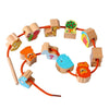 Wooden Toys Baby DIY Toy Cartoon Fruit Animal Stringing Threading Wooden Beads Toy(Vegetable and Fruit)