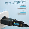 LZ-023 18W QC 3.0 USB Portable Travel Charger + 3A USB to 8 Pin Data Cable, US Plug(Black)
