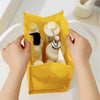 PVC Travel Cosmetic Bag Waterproof Toiletry Bag Hand Bag(Yellow)