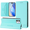 For iPhone 12 mini RC01 Dual-Folded Magnetic Suction RFID Leather Phone Case(Mint Green)