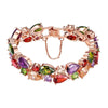 17cm Fashion Mona Lisa Rose Gold Colorful Zircon Bead Bracelets