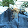 Retro Autumn Clothes Flare Pants Jeans Wide Leg Pants for Girls, Height:Size 15 Shit for (120-130cm(Blue)
