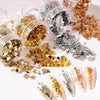 10 PCS K Gold Tin Foil Nail Decoration Nail Polish Adhesive Sticker(01 Gold)