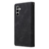 For Samsung Galaxy S25+ 5G Multifunctional Frosted Zipper Wallet Leather Phone Case(Black)