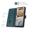 For Samsung Galaxy A25 5G Japan Embossed Kitten Phone Leather Case with Lanyard(Dark Green)