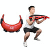 KR Fitness Training Sandbag Weight-Bearing Exercise Equipment Croissant without Filler(Red Leather + Black Belt)
