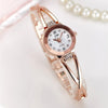 2 PCS Steel Belt Diamond Mirror Digital Scale Quartz Watch Bracelet Watch for Women(rose gold)