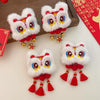 1pair New Year Hair Clip Girl Hair Duckbill Clip Hair Accessories(Little Bell Lion)