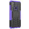 For Alcatel 3L (2021) Tire Texture Shockproof TPU+PC Protective Case with Holder(Purple)