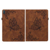 For Nokia T20 Butterfly Flower Embossed Leather Tablet Case(Brown)