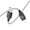 hoco U124 2.4A USB to 8 Pin Smart Power-off Data Cable, Length: 1.2m(Black)