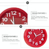 Round 12cm Candy Color Stereo Digital Silent Alarm Clock Children Student Alarm Clock(Red)