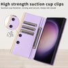 For Samsung Galaxy S21+ 5G Crossbody Rhombic Sucker Leather Phone Case(Purple)