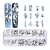 12 Grid Flat Bottom Shaped Nail Rhinestones Nail Decoration, Specification: 19