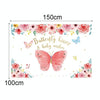 1.5m X 1m Butterfly Pattern Photography Backdrop Birthday Party Decoration Background Cloth(MDT09601)