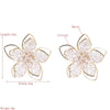 Fresh Crystal Hollow Flower Earrings Female S925 Silver Needle Temperament Earrings