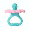Flower Shaped Silicone Infant Teether Baby Soothing And Strengthening Boilable Teether(Blue And Pink)