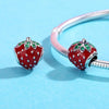 S925 Sterling Silver Strawberry Drop Oil Loose Beads DIY Bracelet Accessories
