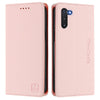 For Samsung Galaxy Note10 RC01 Dual-Folded Magnetic Suction RFID Leather Phone Case(Pink)