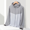 UPF40+ Men and Women Summer High Elasticity Ice Silk Sunscreen Clothing Sports Coat, Size:XL(Grey-Male)