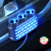 1 To 3 12V/24V Car Cigarette Lighter Charger Multi-function Seven-color Light(120W)