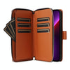 For iPhone 13 Pro Nine-card Slots Zipper Wallet Bag Leather Phone Case(Brown)