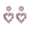 E2109-12 Purple Diamond Love Silver Needle Earrings Simple Earrings