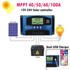 YCX-003 30-100A Solar Charging Controller with LED Screen & Dual USB Port Smart MPPT Charger, Model: 12/24/36/48/60V 40A