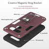 For LG K51 / Q51 2 in 1 Armour Series PC + TPU Protective Case with Ring Holder(Wine Red)