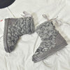 A1 Autumn and Winter Knitted Wool Fleece Thickened Non-slip Boots, Size: 39(Black)