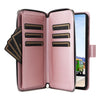 For Samsung Galaxy A53 5G Nine-card Slots Zipper Wallet Bag Leather Phone Case(Rose Gold)