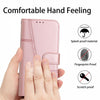 For vivo Y300 Global / V40 Lite IDN Stitching Calf Texture Buckle Leather Phone Case(Pink)