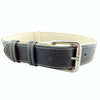 Large Black Leather Dog Collar, 2.5cm x 51cm (L)