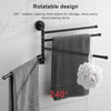 Stainless Steel Towel Bar Rotating Towel Rack Bathroom Kitchen Wall-mounted Towel Polished Rack Holder, Model:Brushed Five Poles