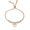 OPK 1022 Titanium Steel Heart Zirconia Bracelet, Color: Rose Gold