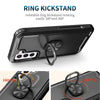 For Samsung Galaxy S21 FE 5G 3 in 1 Ring Holder PC + TPU Phone Case(Black)