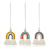 Hand-woven Wood Beads Cotton Rope Rainbow Car Aromatherapy Pendant(Yellow)