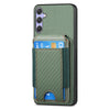 For Samsung Galaxy S25 5G Carbon Fiber Vertical Flip Wallet Stand Phone Case(Green)