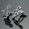 Brass Music Series Instrument Note Cufflinks, Color: Silver  Treble Symbol