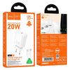 hoco N60 PD20W Type-C Charger Set with 1m Type-C to Type-C Cable, Specification:EU Plug(White)