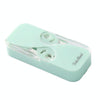 FukuBook Portable Mini Automatic Opening and Closing Floss Storage Box with Floss(Green)