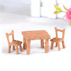 3 PCS / Set Resin Tables and Chairs Miniature Doll Accessories Micro Landscape Decoration