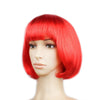 Party Cosplay Headwear Straight Short PET Wigs For Female(Red)