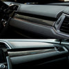 3 in 1 Carbon Fiber Central Control Gears Shift Panel Cover Trim Decals Decorative Sticker for Honda Civic 10th Gen 2016-2019, Left Driving
