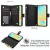 For Samsung Galaxy S24 FE 5G YM016 Rhombic Zipper Card Wallet Leather Phone Case with Lanyard(Black)