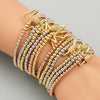 3 In 1 Men Women Micro-inlaid Zircon Elastic Bracelet(Flower shape)