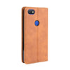 For Alcatel 1V (2019) with Fingerprint Hole Magnetic Buckle Retro Crazy Horse Texture Horizontal Flip Leather Case with Holder & Card Slots & Photo Frame(Brown)