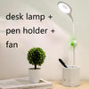 WS-8010 LED Fan Desk Lamp Bedside Desk USB Folding Desk Lamp, Colour: Pen Holder Green  Fan Blade