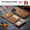 For iPhone 12 Pro Max DG.MING MAGKING-K2 Series MagSafe RFID Card Bag Detachable Phone Case(Brown)
